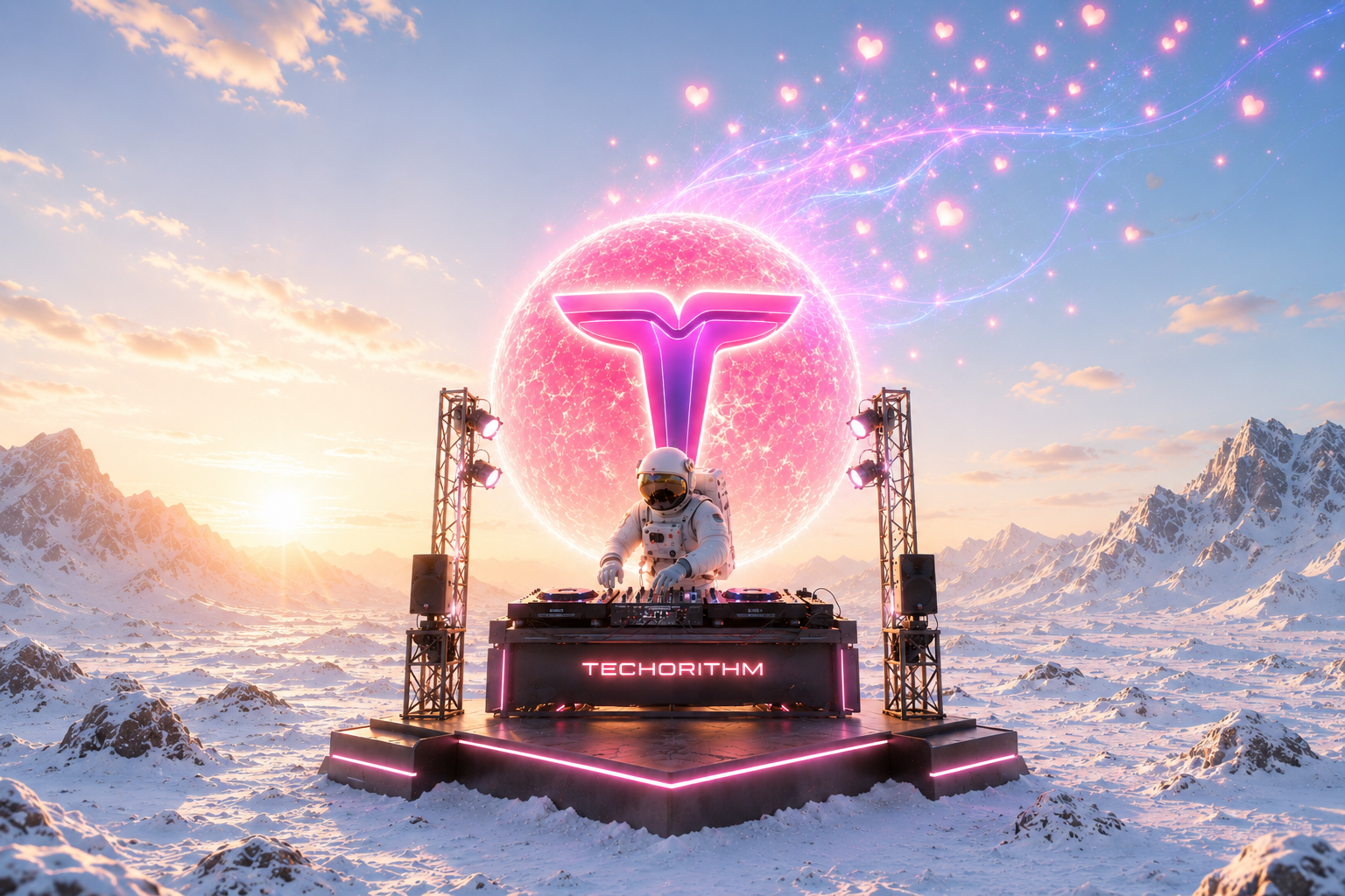 Astronaut skating with Techorithm T